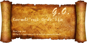 Germányi Orália névjegykártya